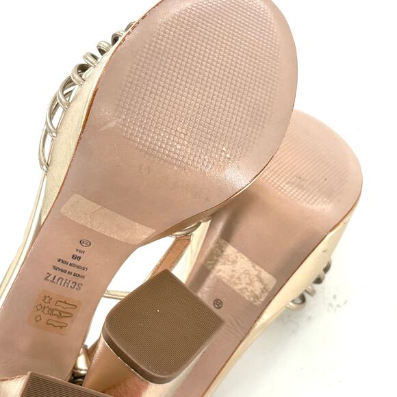 SCHUTZ Gold Platform Heels - Picture 6 of 9
